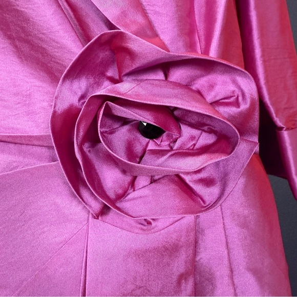 Alex Evenings Iridescent Purple Taffeta 3/4 Sleeve Wrap Blouse Plus Size 2X - Picture 2 of 6